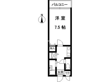 カーサ御影(ワンルーム/5階)の間取り写真