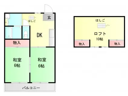 山本マンション(2DK/2階)の間取り写真