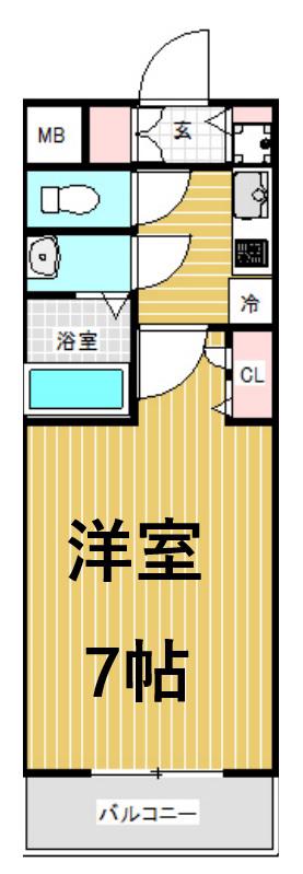 エスリードレジデンス都島シティフロント(1K/3階)の間取り写真