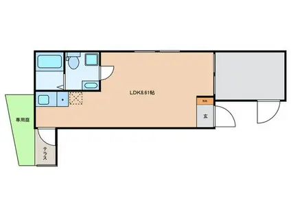 ガレット学研都市(1LDK/3階)の間取り写真
