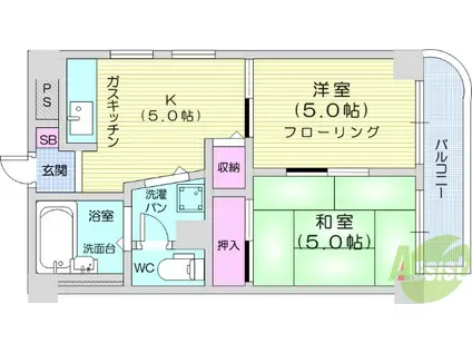 コートパレス(2K/1階)の間取り写真