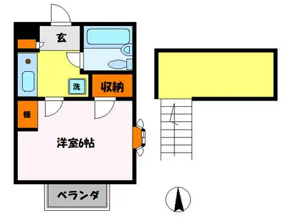 K・S新松戸クラブ(1K/2階)の間取り写真