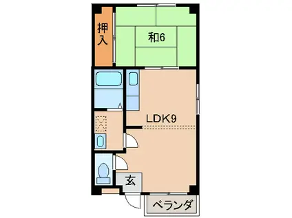 コーポ菖蒲(1LDK/1階)の間取り写真