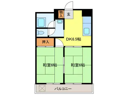 寿楽園マンション(2DK/4階)の間取り写真