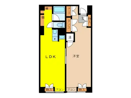 森ビル(1LDK/3階)の間取り写真