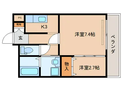 ドルフIII(2K/2階)の間取り写真