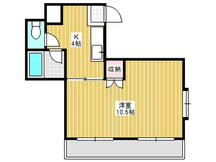 ハイツ相沢(1K/3階)の間取り写真