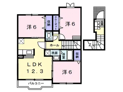 ブリッサユウII(3LDK/2階)の間取り写真