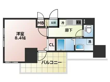 DIMUS新大阪(1K/3階)の間取り写真