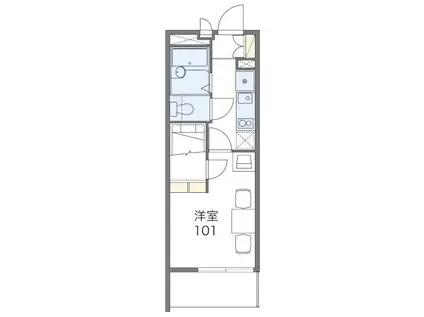 レオパレスFALCON(1K/1階)の間取り写真