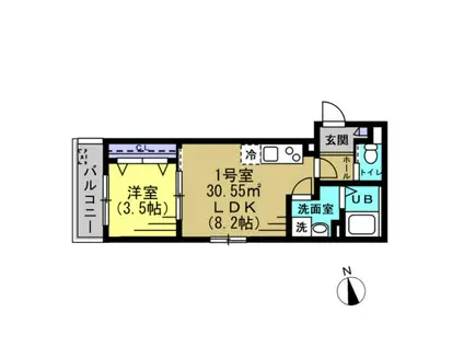 レオーネ新松戸(1LDK/2階)の間取り写真