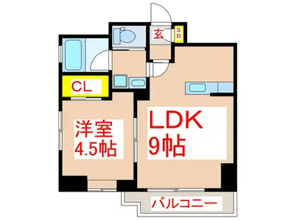 さくらヒルズ樋之口壱番館(1LDK/3階)の間取り写真