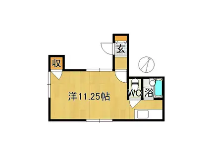 ガレージ・パレス(ワンルーム/1階)の間取り写真