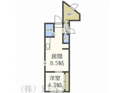 プログレス琴似(1SLDK/2階)の間取り写真