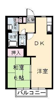エスパス ブリエ A棟(1LDK/1階)の間取り写真