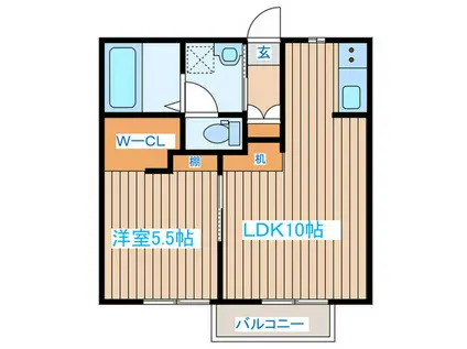 アドレ松ヶ丘(1LDK/1階)の間取り写真