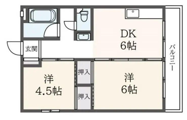 フラワーハイツB 1階階 間取り