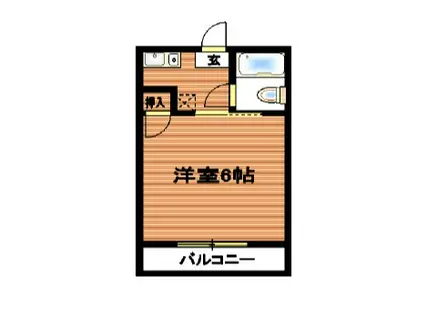 ハイツ中村(1K/3階)の間取り写真