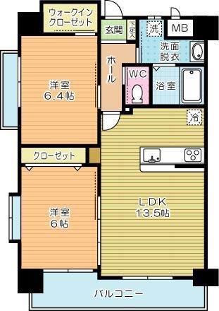 ベルステージ須賀町(2LDK/5階)の間取り写真