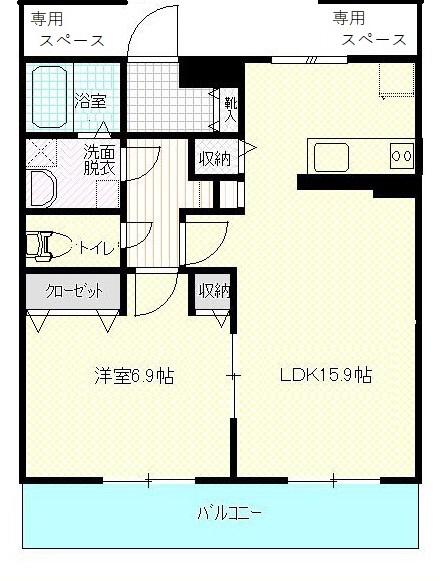 サンモールII(1LDK/2階)の間取り写真