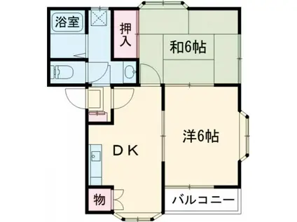 コンフォート・ヒルズ(2DK/2階)の間取り写真