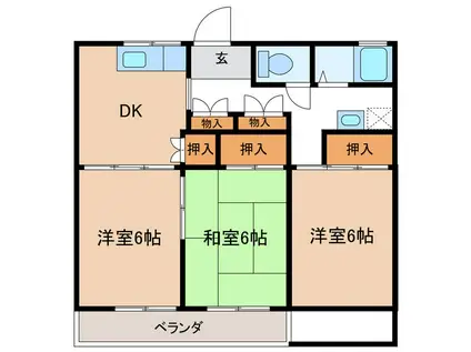ビレッジ青島(3DK/2階)の間取り写真