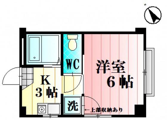 高木祇園ビル(1K/2階)の間取り写真