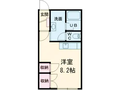 メゾンド・フラッシュ富岡(ワンルーム/2階)の間取り写真