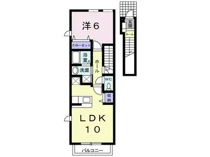 ベルメゾン中山 A(1LDK/2階)の間取り写真