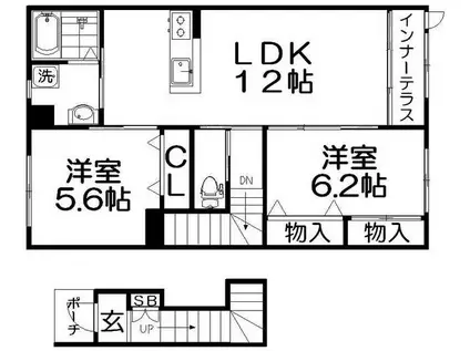 コンフォートロジェ(2LDK/2階)の間取り写真