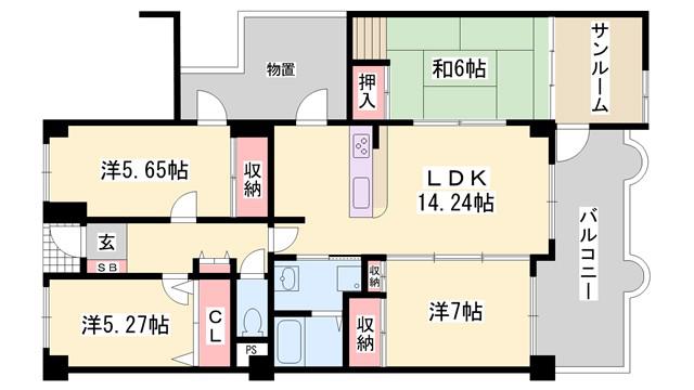 シャトー ブランシェ(4LDK/10階)の間取り写真