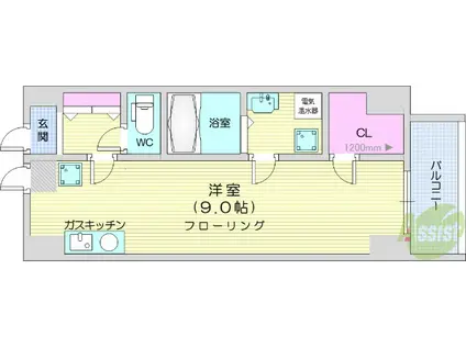 フィオーレ北山(ワンルーム/2階)の間取り写真