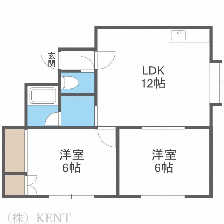 宮の沢ガーデンヒルズII(2LDK/2階)の間取り写真