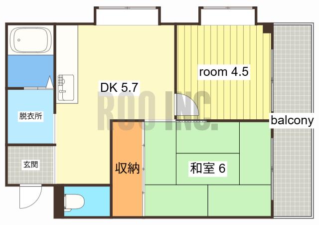 アーク早瀬(2DK/3階)の間取り写真