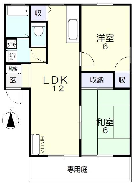 グリーンハイツA(2LDK/1階)の間取り写真