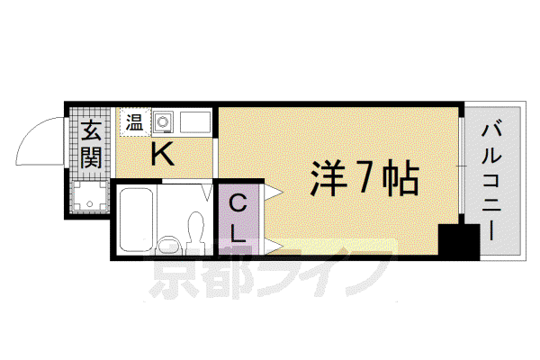 GLOIRE烏丸五条(1K/11階)の間取り写真