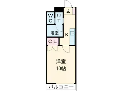 南大通パークハイツ(1K/3階)の間取り写真