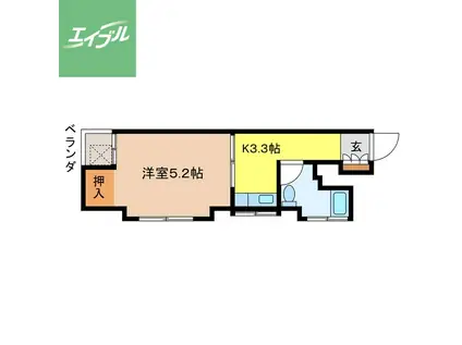 油屋町コーポ(1K/5階)の間取り写真