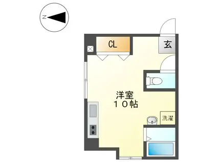 ツインスクエア(ワンルーム/6階)の間取り写真