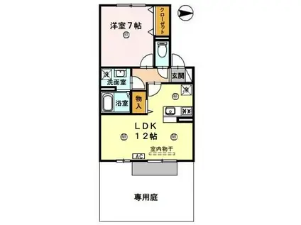 フォンティーヌ(1LDK/1階)の間取り写真