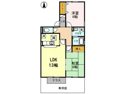 ハインベルグささやまI番館(2LDK/1階)の間取り写真