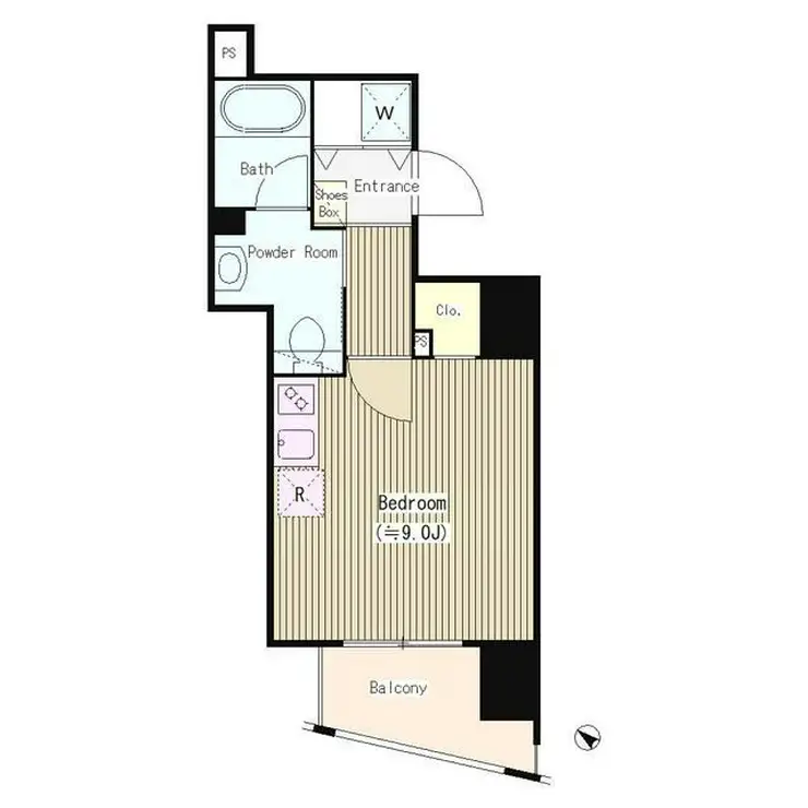 アクアアンビシャス八丁堀 2階階 間取り