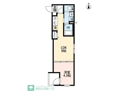 ROBOT HOME 千住大橋(1LDK/1階)の間取り写真