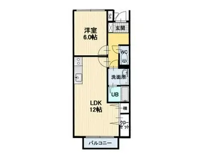 SURPLUSTWOKA(1LDK/1階)の間取り写真