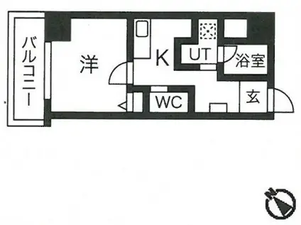 エストゥルースプラス大阪福島(1K/7階)の間取り写真