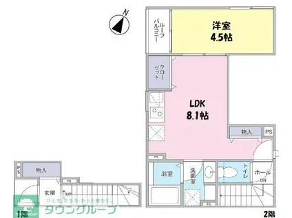 LEGUME AIL GRAISSE(1LDK/2階)の間取り写真