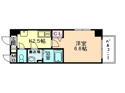 ベクス福島(1K/8階)の間取り写真