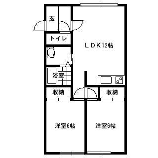 ドエル神居(2LDK/1階)の間取り写真