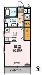 パークハイム参番館B棟(ワンルーム/3階)の間取り写真