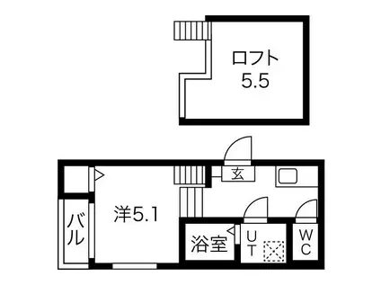 アルファ グランデ(1K/1階)の間取り写真